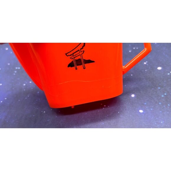 Vintage Irwin Plastic Doll Dishes Set Coffee Tea Japanese Style Black Orange - Picture 15 of 16